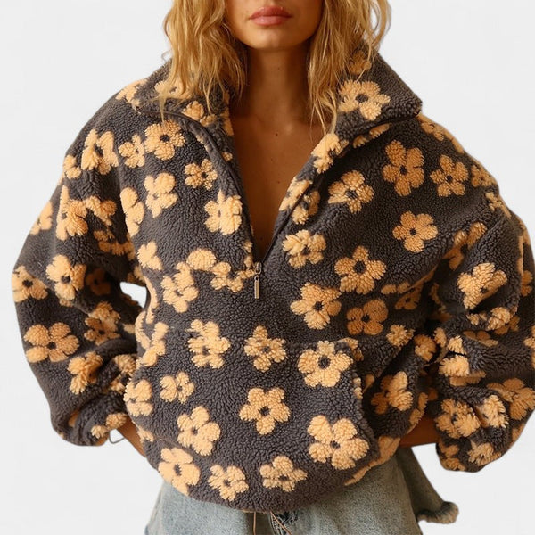 Daisy – Hanorac călduros din fleece cu motiv floral