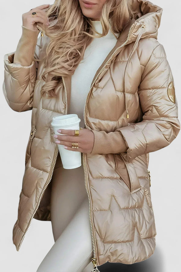 Nolwen - Palton Elegant de Iarnă cu Glugă și Umplutură